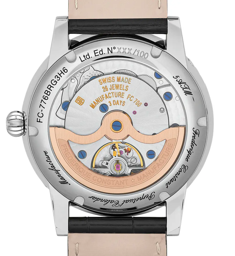 Frederique Constant Classic Perpetual Calendar z burgundową tarczą