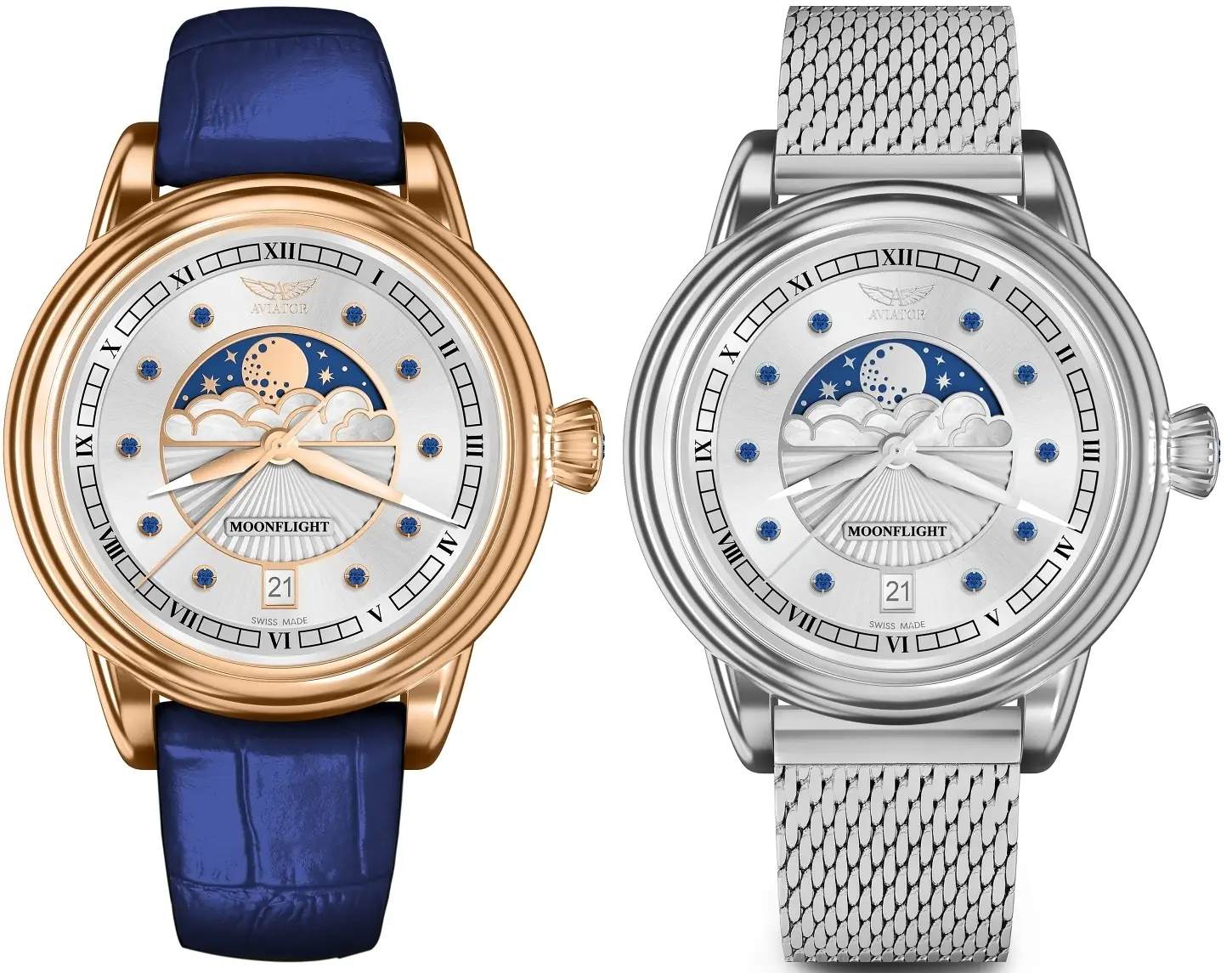 Aviator Swiss Made MoonFlight Gemstone Edition. Esencja elegancji Art Deco