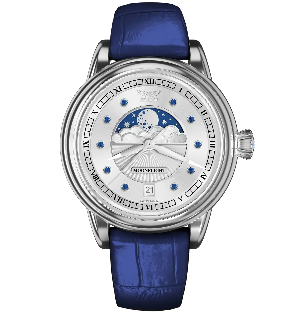 Aviator Swiss Made MoonFlight Gemstone Edition. Esencja elegancji Art Deco