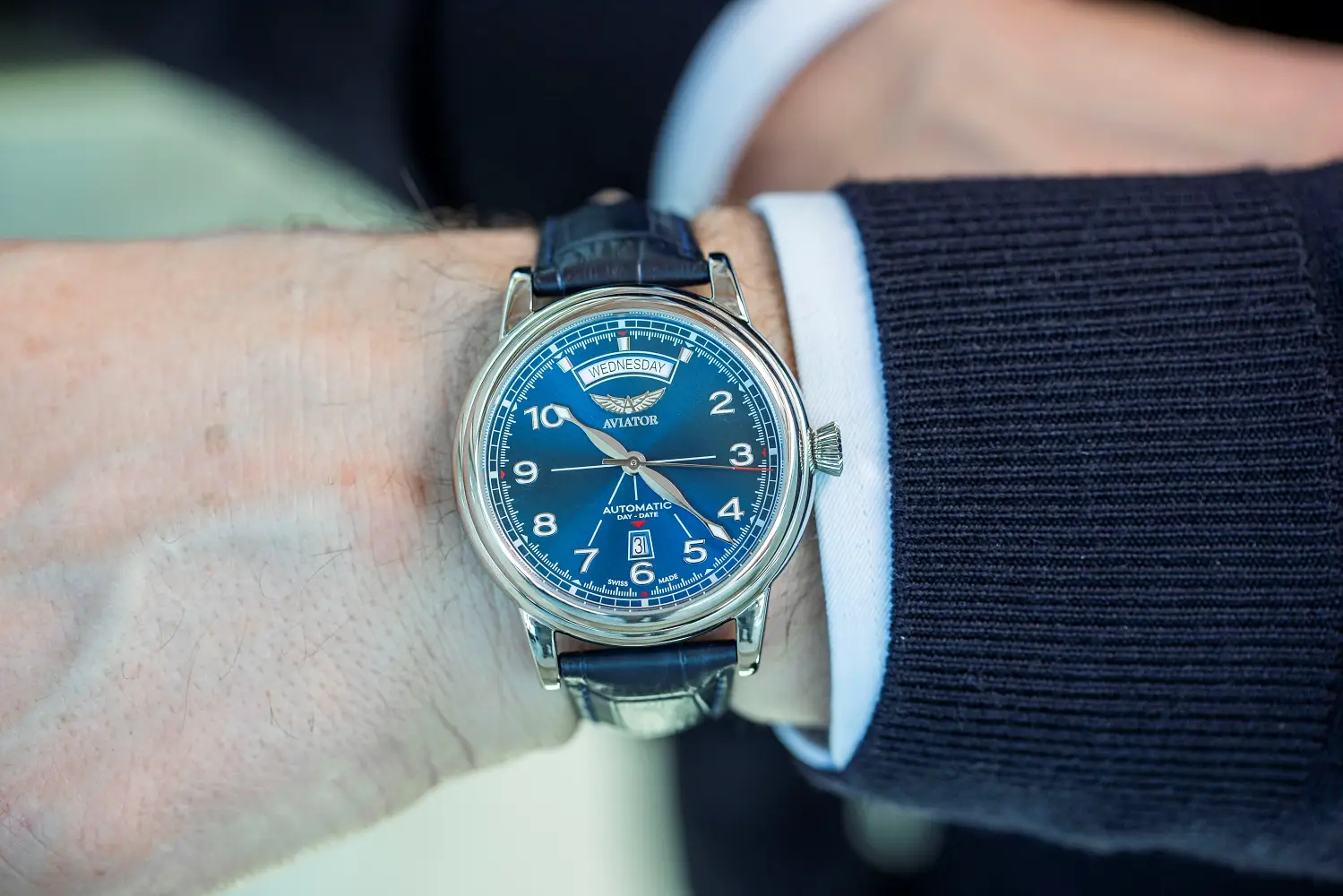 Aviator Swiss Made Douglas Day-Date 45