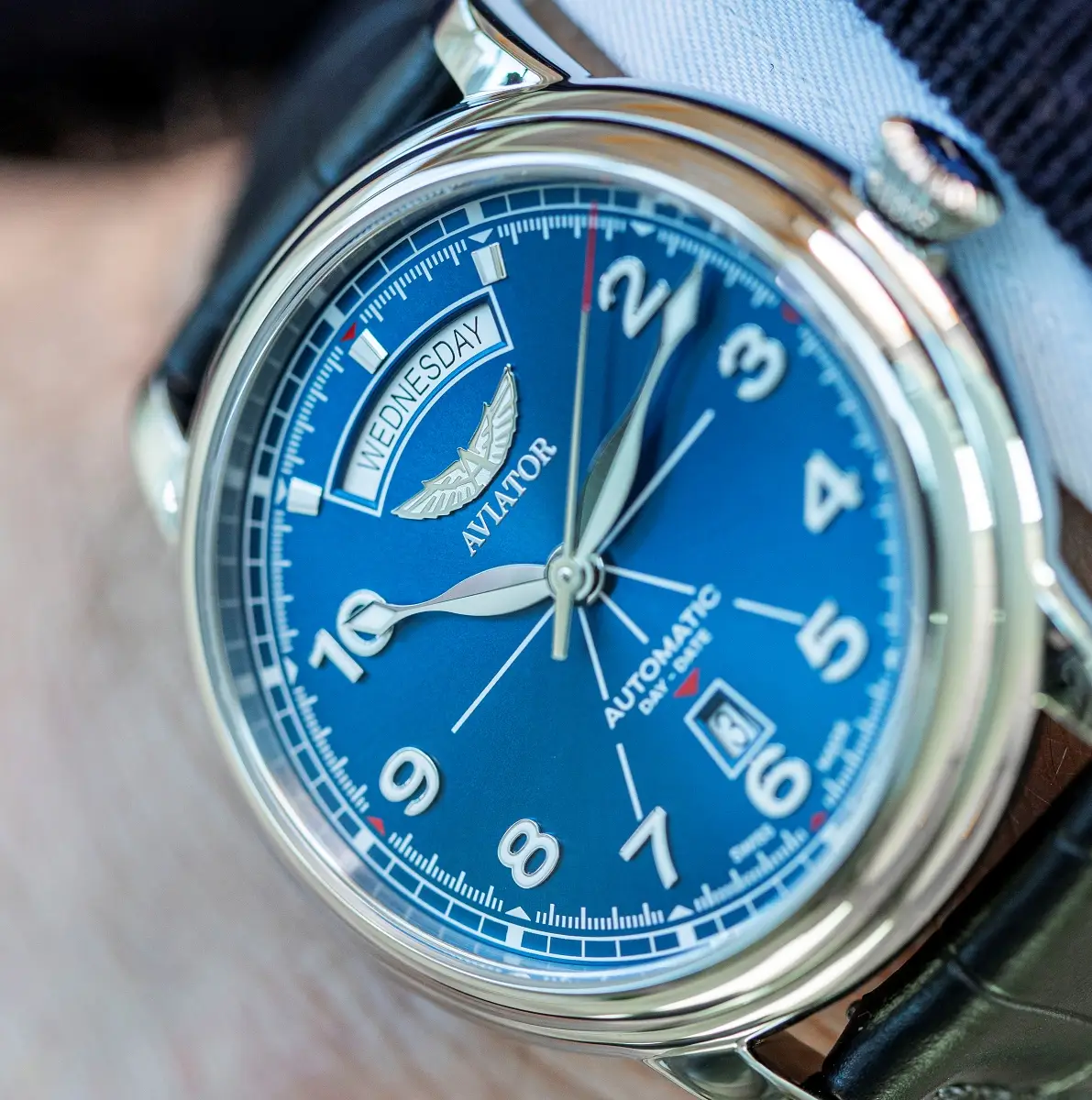 Aviator Swiss Made Douglas Day-Date 45
