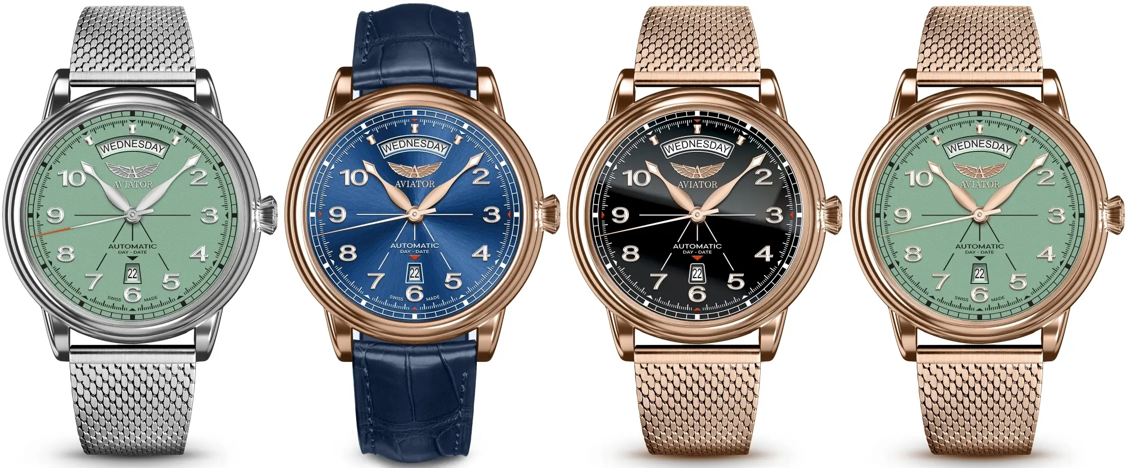 Aviator Swiss Made Douglas Day-Date 45