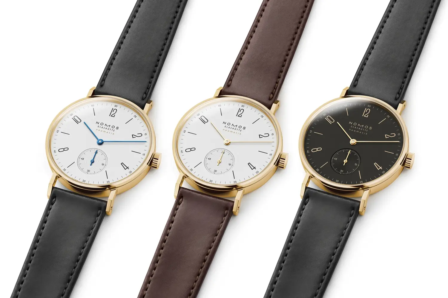 Nomos Ludwig gold i Tangente gold. Klasyczne zegarki mechaniczne z kopertami ze złota