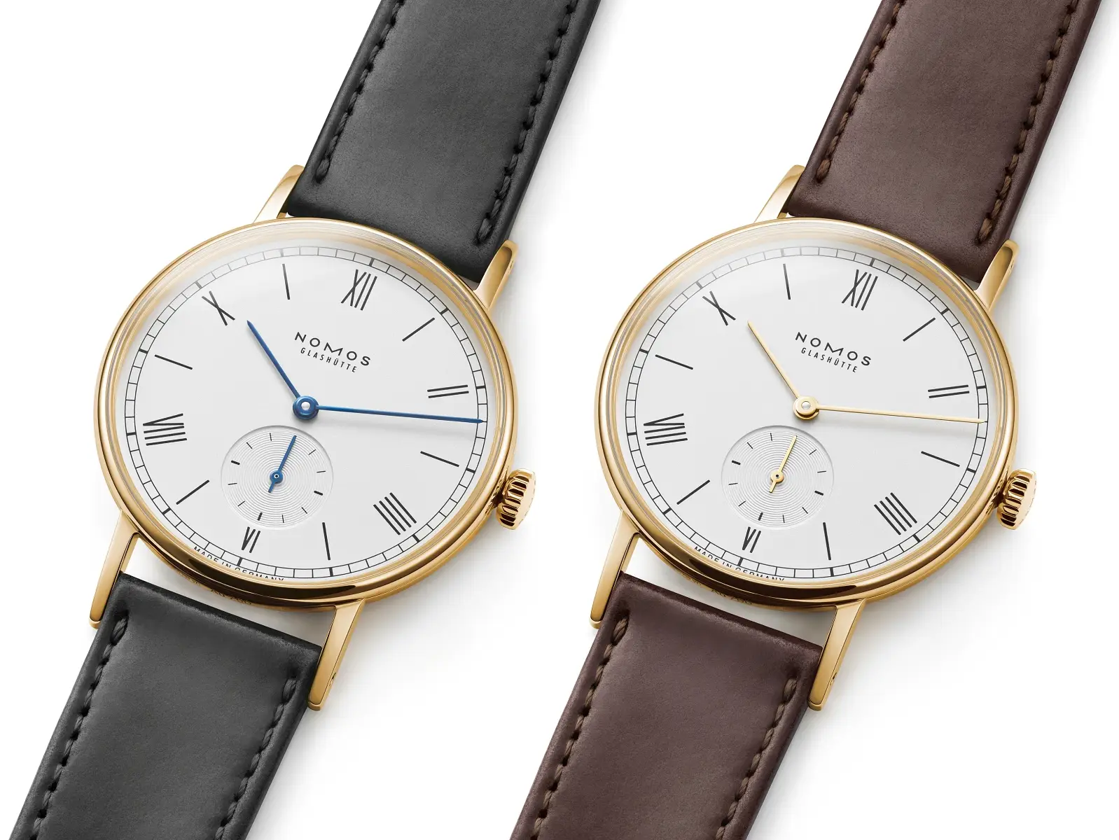 Nomos Ludwig gold i Tangente gold. Klasyczne zegarki mechaniczne z kopertami ze złota