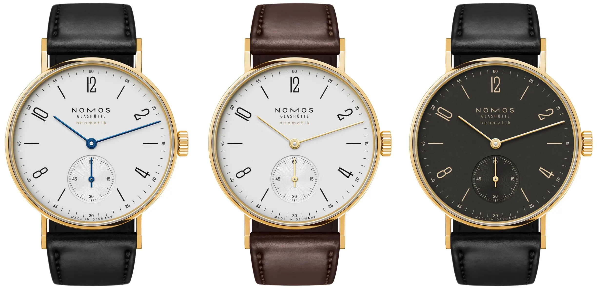 Nomos Ludwig gold i Tangente gold. Klasyczne zegarki mechaniczne z kopertami ze złota