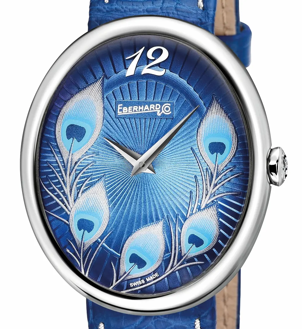 Eberhard & Co. Gilda Peacock. Piękno uchwycone na tarczy i eliptyczna koperta