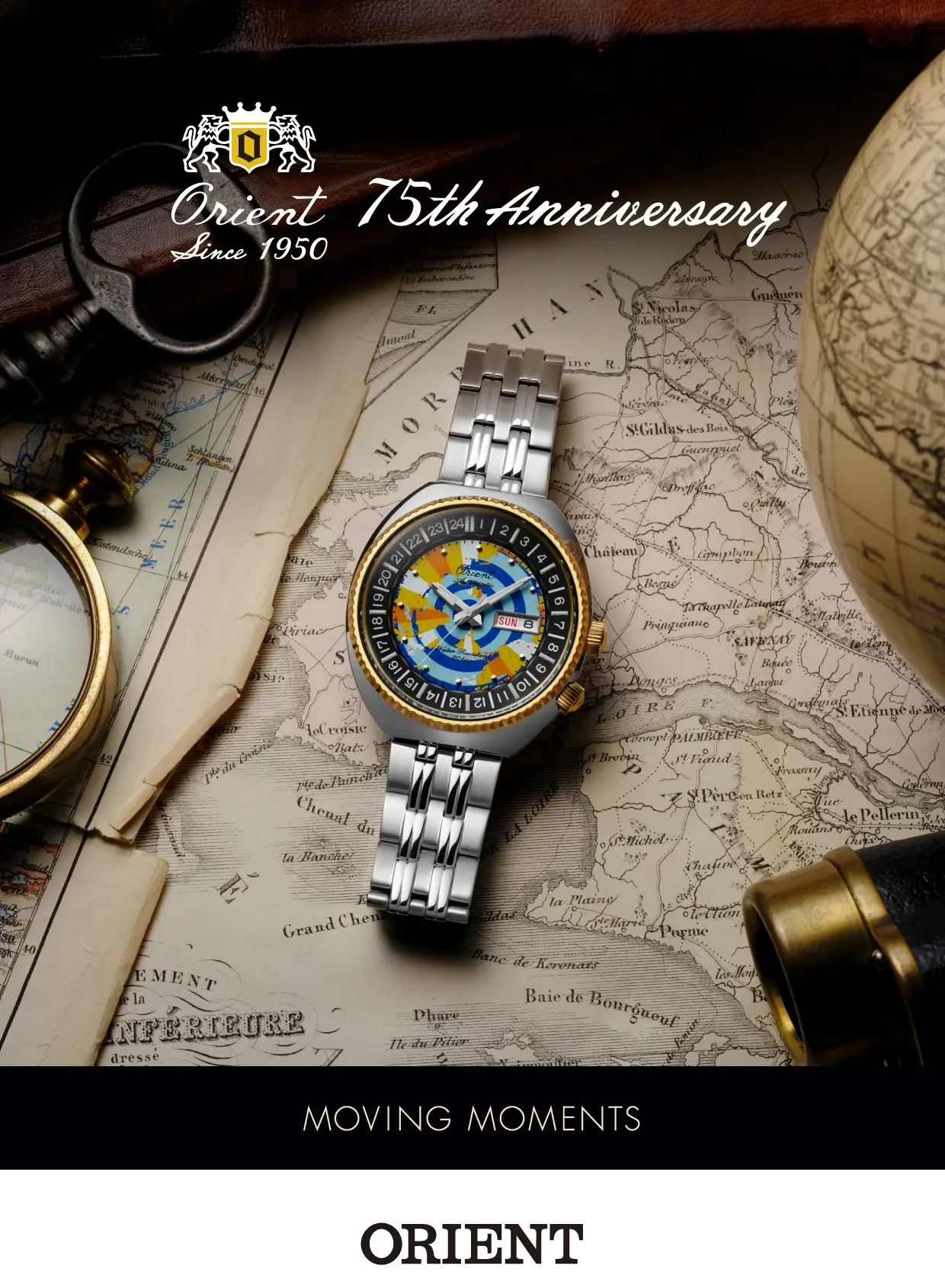 Orient World Map 75th Anniversary. Symbol aspiracji i marzeń o odkrywaniu świata