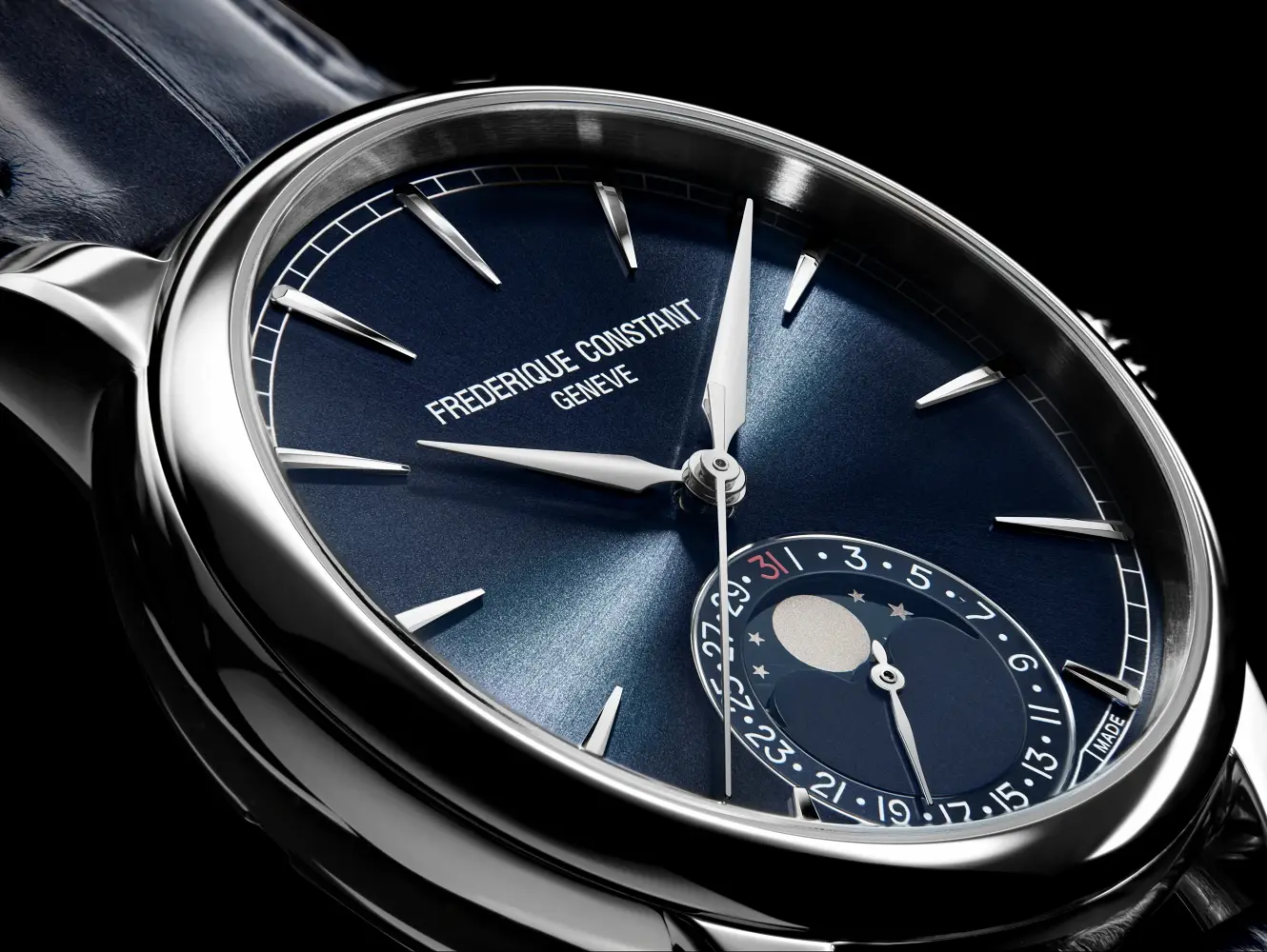 Frederique Constant Classic Moonphase Date Manufacture. Klasyczny zegarek z datownikiem i fazami księżyca
