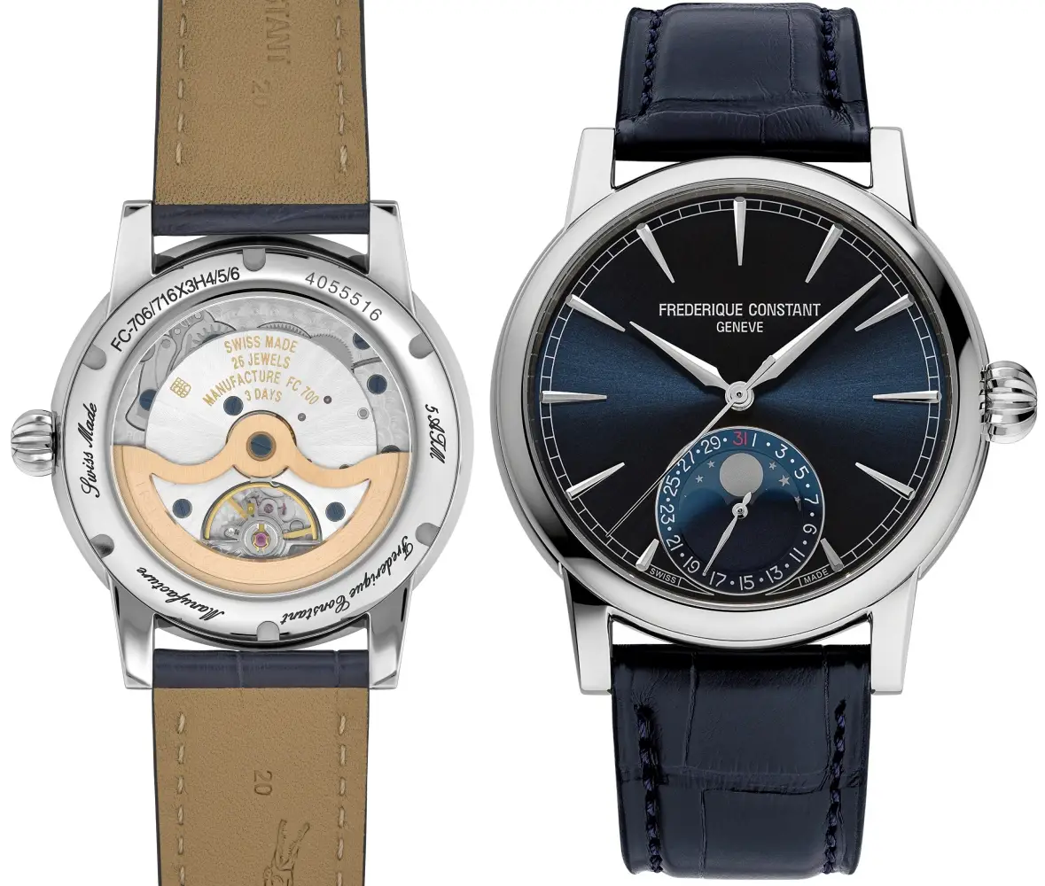 Frederique Constant Classic Moonphase Date Manufacture. Klasyczny zegarek z datownikiem i fazami księżyca