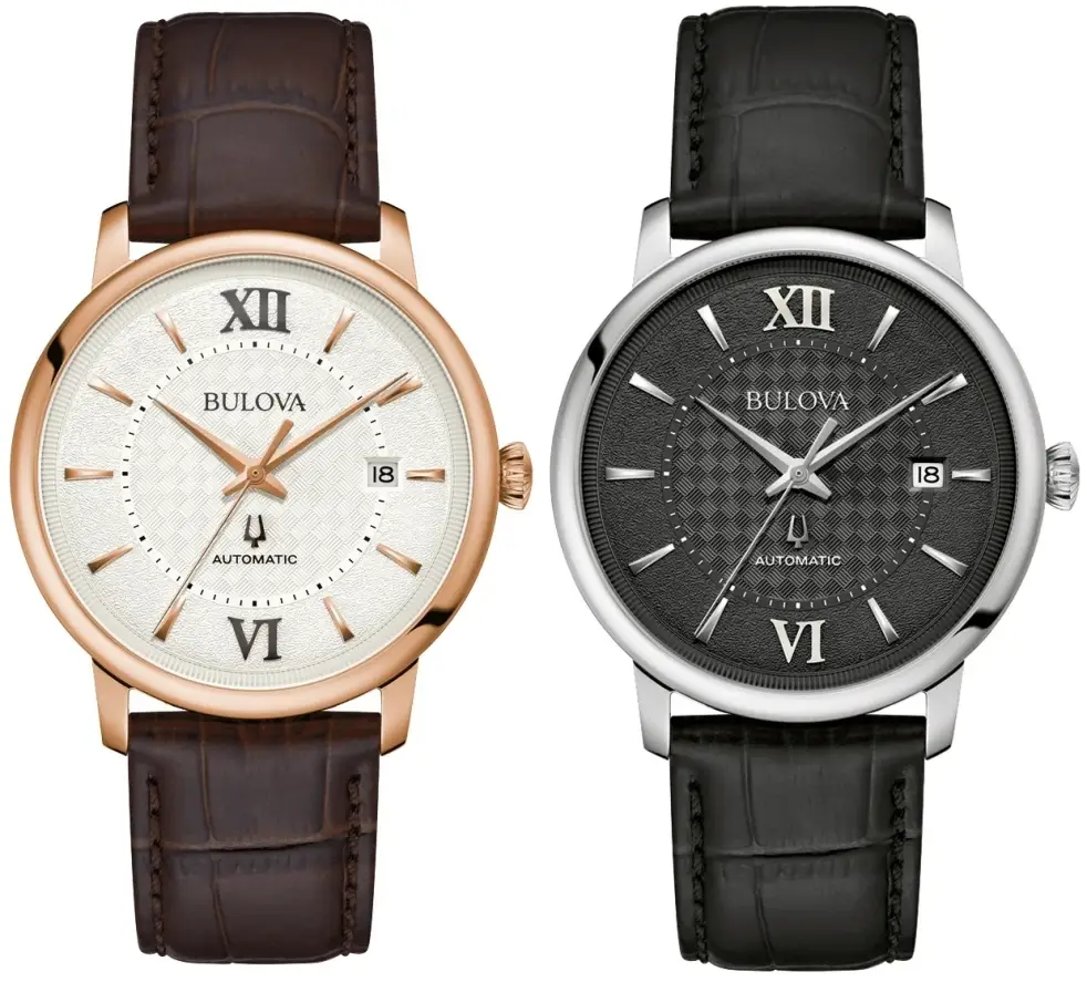 Bulova Classic Hudson Automatic. Gra tekstur na tarczy zegarka