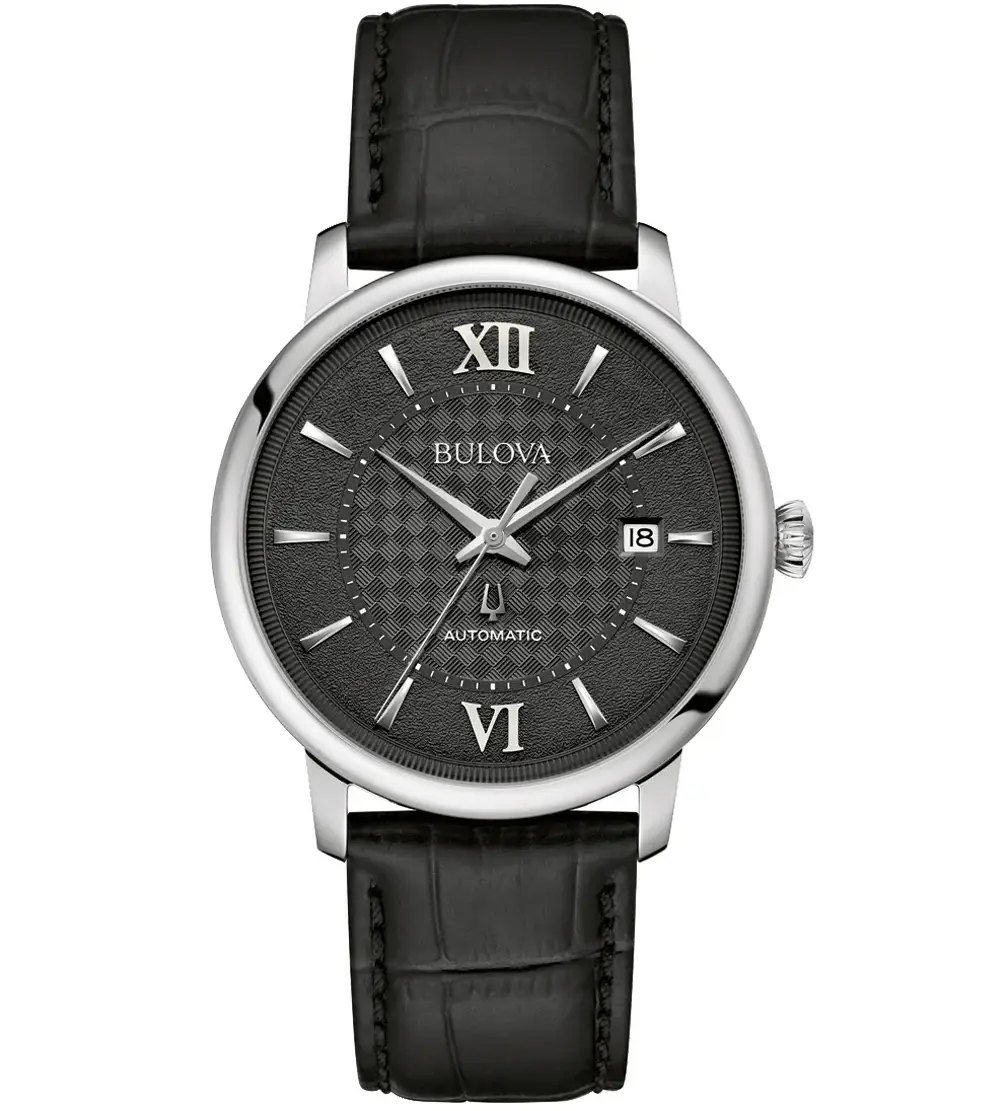 Bulova Classic Hudson Automatic. Gra tekstur na tarczy zegarka