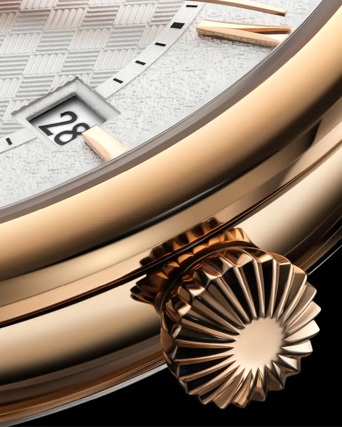 Bulova Classic Hudson Automatic. Gra tekstur na tarczy zegarka