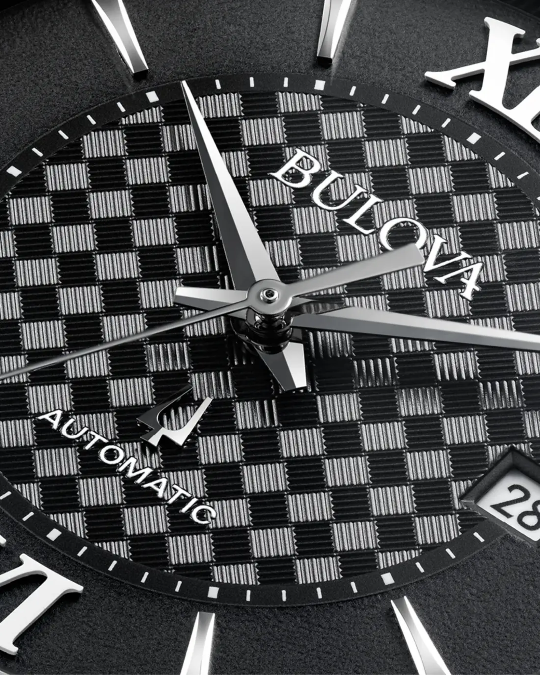 Bulova Classic Hudson Automatic. Gra tekstur na tarczy zegarka