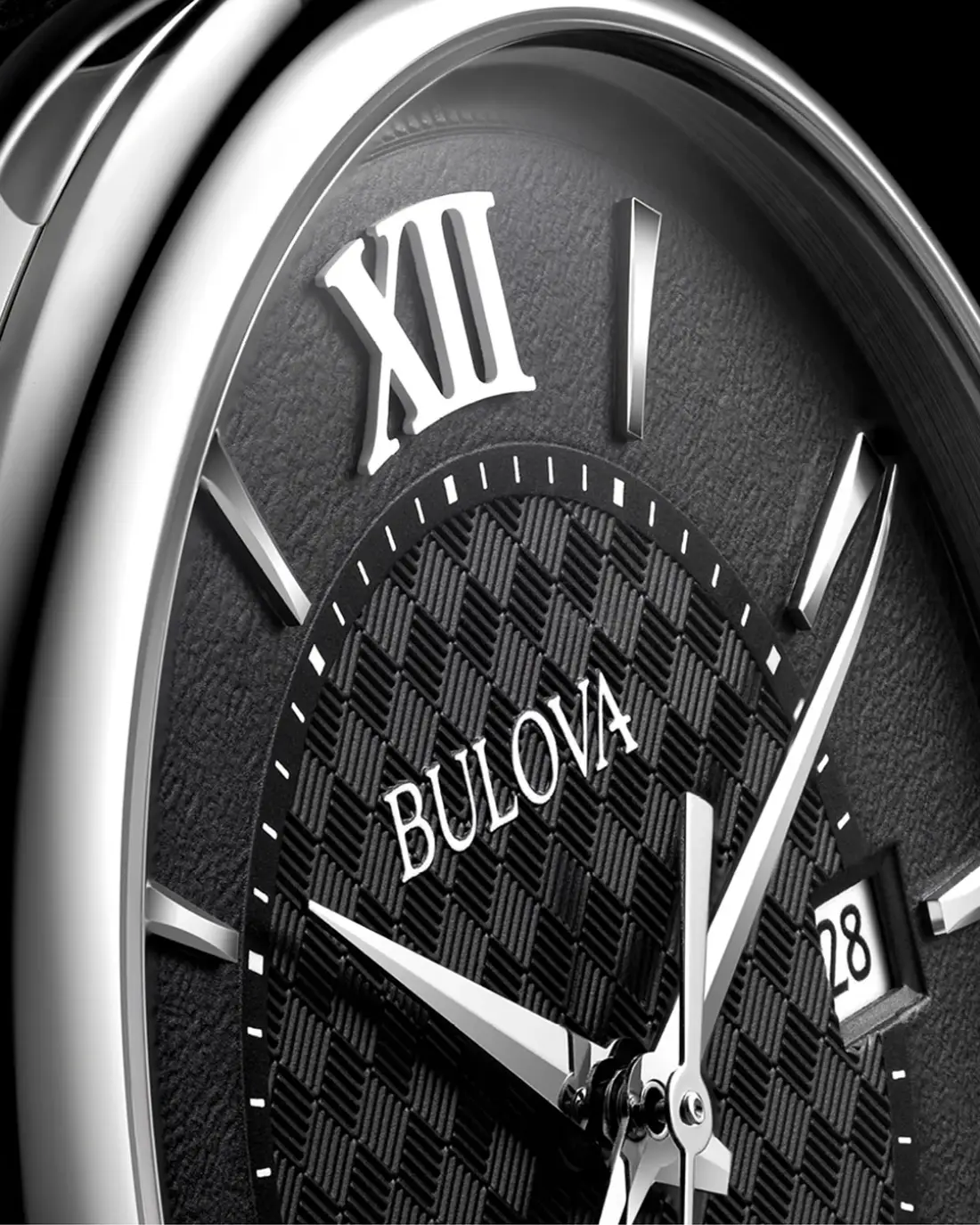 Bulova Classic Hudson Automatic. Gra tekstur na tarczy zegarka