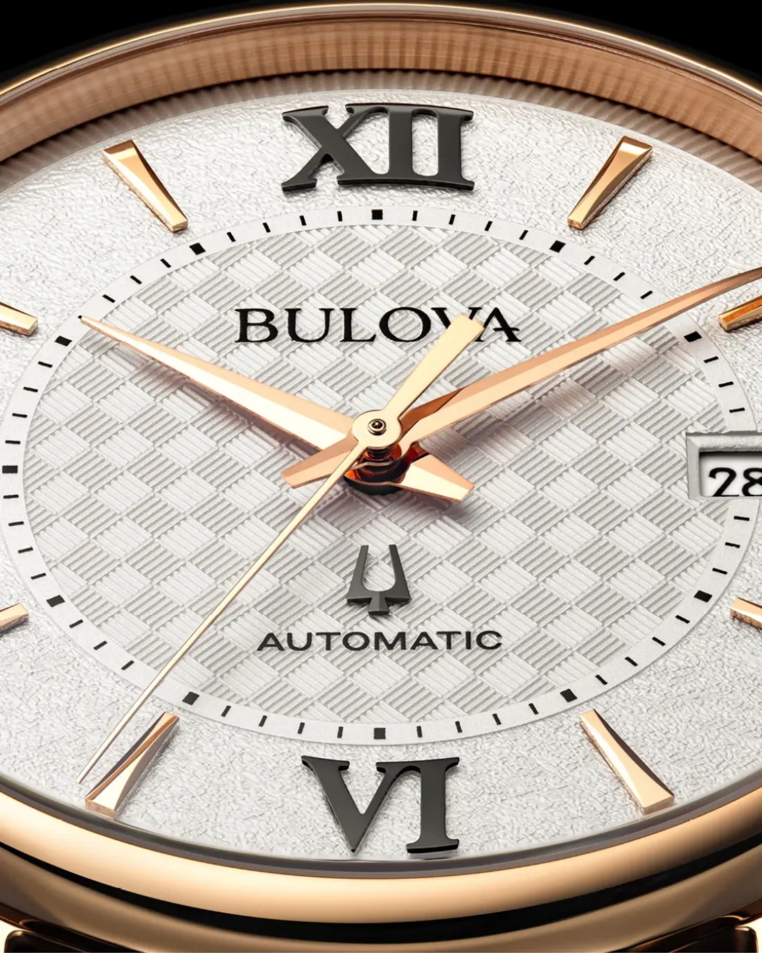 Bulova Classic Hudson Automatic. Gra tekstur na tarczy zegarka