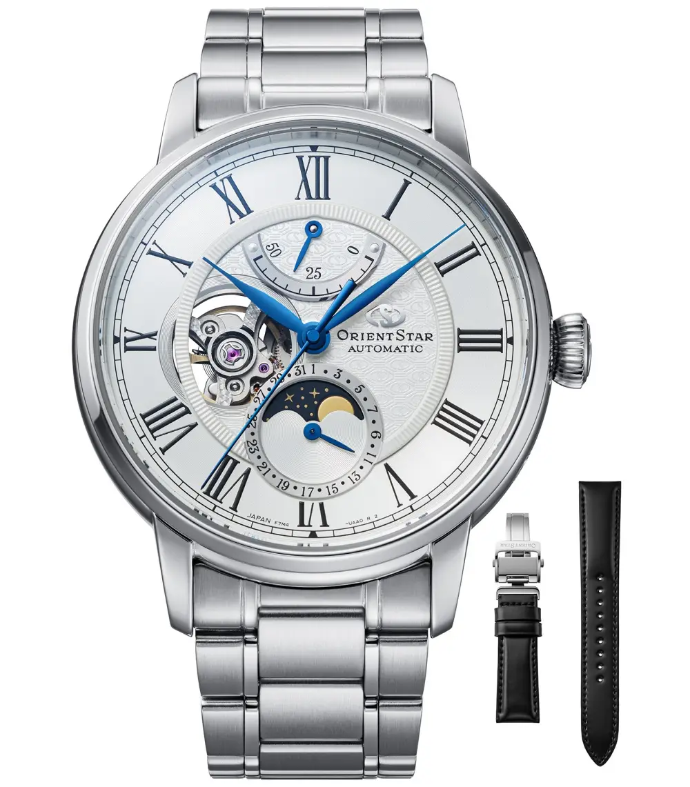 Orient Star M45 F7 Mechanical Moon Phase. Klasyczna elegancja z symboliką kosmosu
