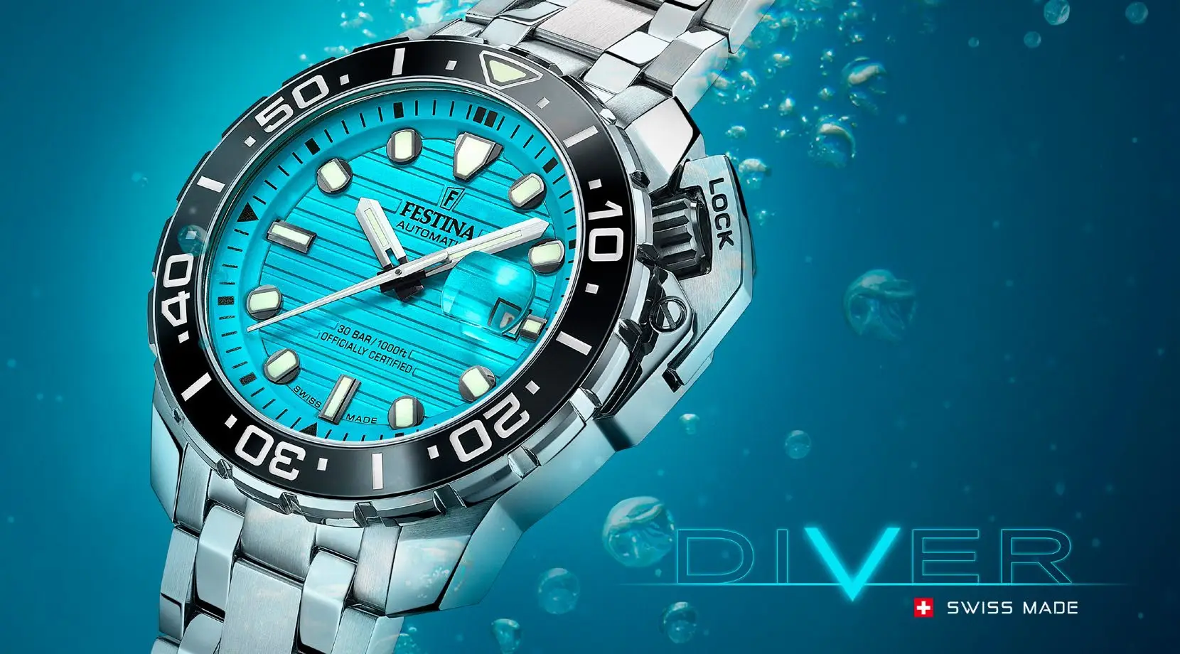 Festina Swiss Made Automatic Diver. Duży, techniczny i solidny zegarek nurkowy