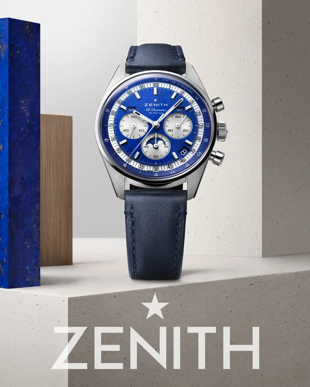 Zenith Chronomaster Original Triple Calendar Lapis Lazuli. Rozbudowane funkcje i tarcza z kamienia