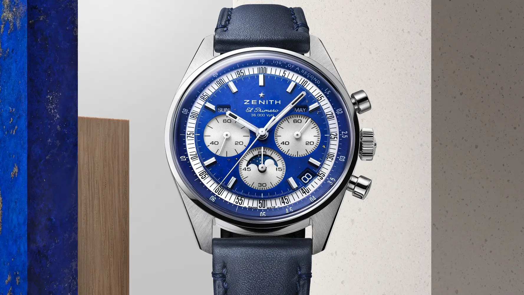 Zenith Chronomaster Original Triple Calendar Lapis Lazuli. Rozbudowane funkcje i tarcza z kamienia