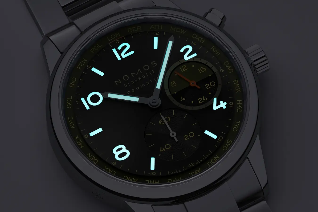 Nomos Club Sport neomatik Worldtimer Night Navigation. Nietypowy zegarek z przydatną funkcją