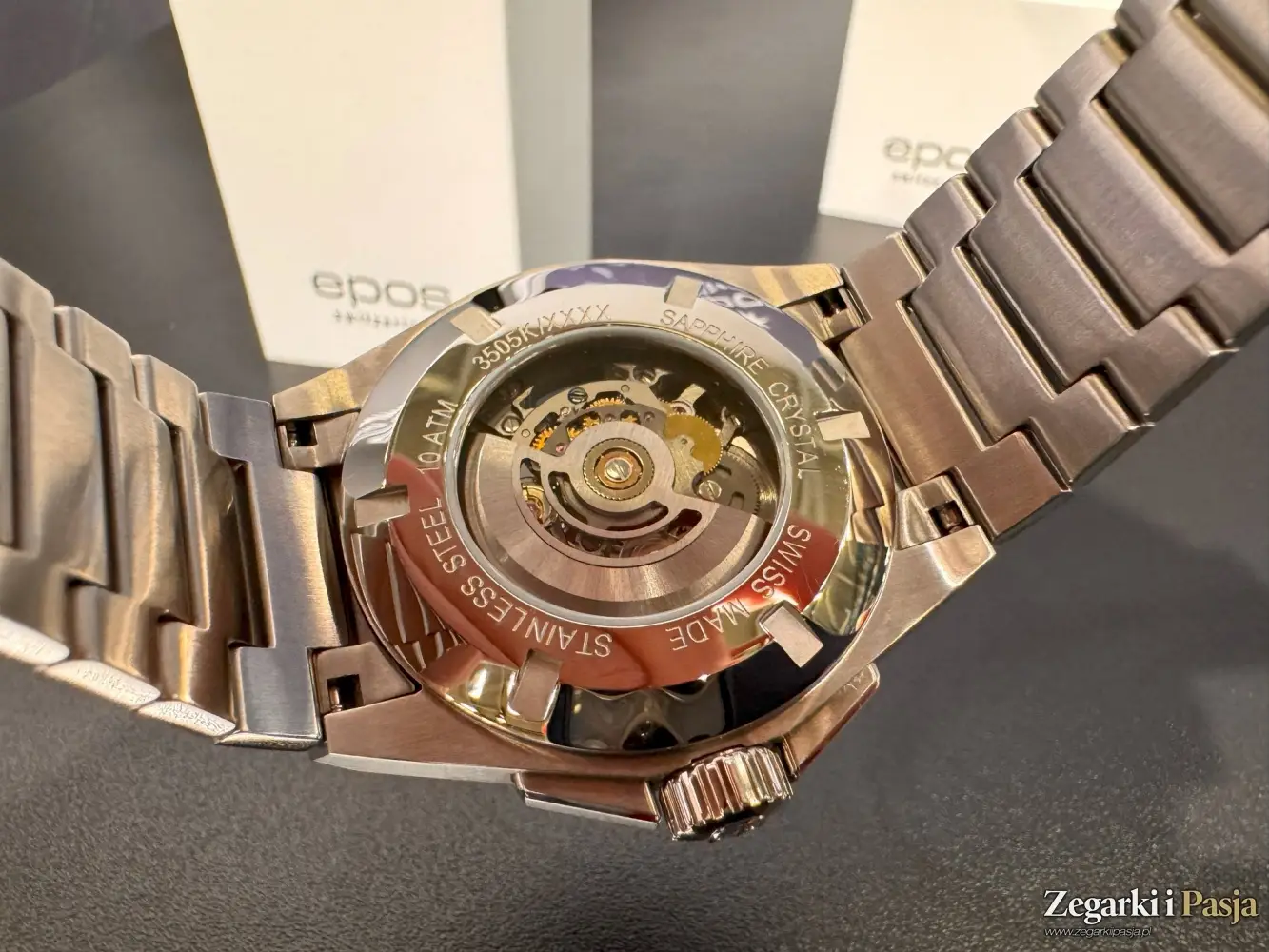 Zegarek szkieletowany w nowoczesnym stylu. Epos 3505 Skeleton Automatic