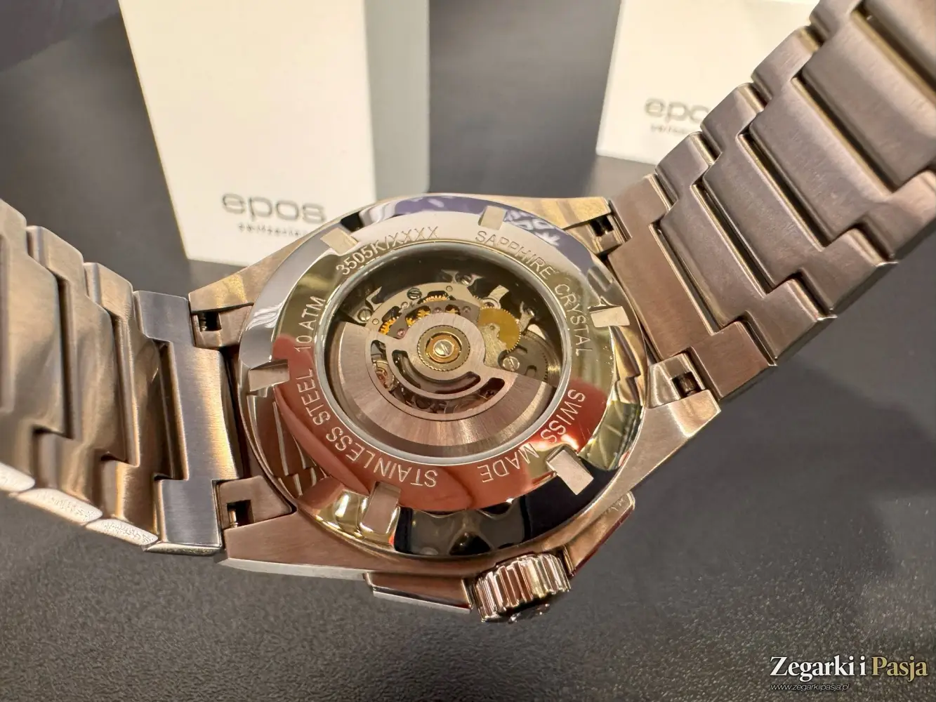 Zegarek szkieletowany w nowoczesnym stylu. Epos 3505 Skeleton Automatic