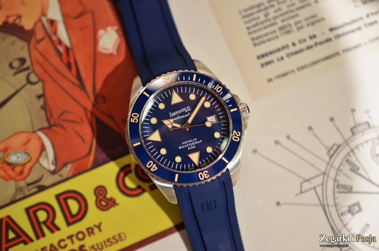 Chronografy i zegarki nurkowe idealnie charakteryzujące kolekcję Eberhard & Co.