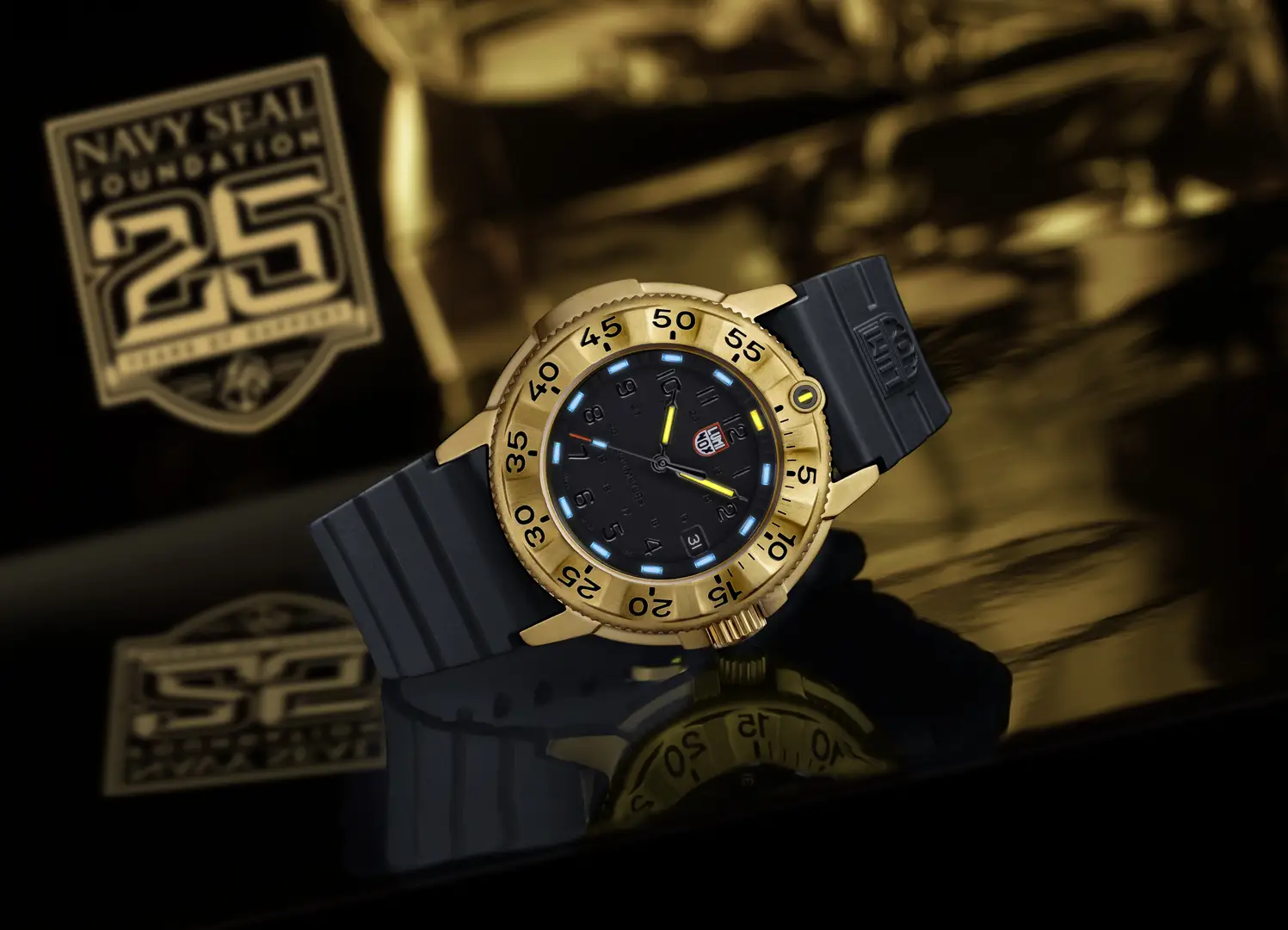 Luminox Navy SEAL Foundation 3220 Series Gold Color Edition XS.3221.NSF. 