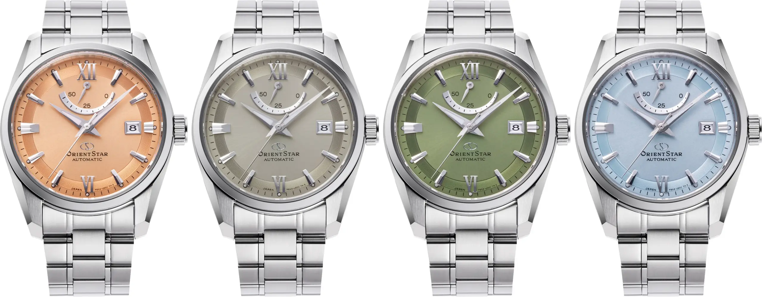 Orient Star Contemporary Date i Layered Skeleton. Kolory i wskazanie rezerwy chodu