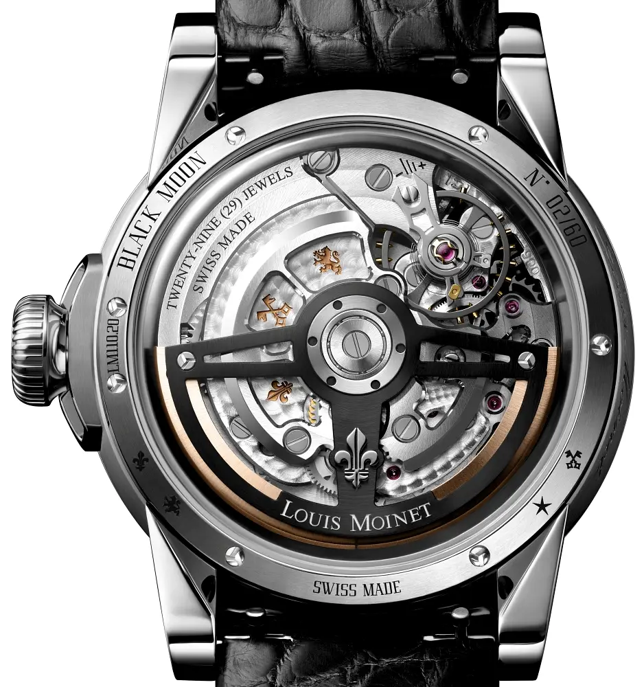 Louis Moinet Black Moon z meteorytami Gadamis 005 i Dhofar 457