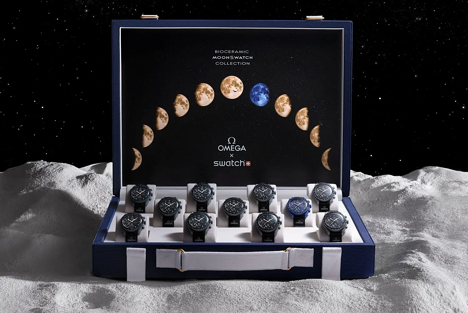 Wyniki aukcji 11 walizek MoonSwatch sprzedanych na rzecz fundacji Orbis