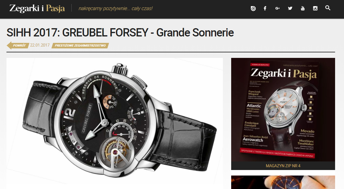 GREUBEL FORSEY - Grande Sonnerie