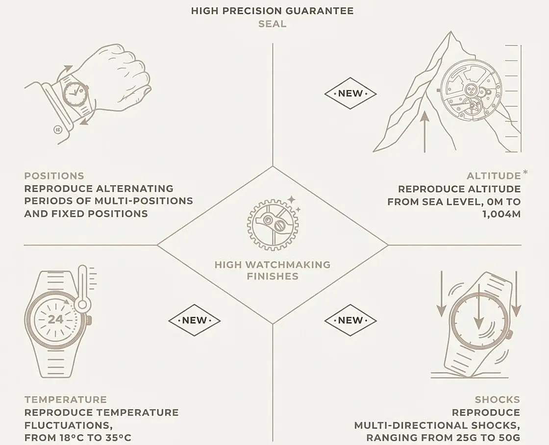 Jaeger-LeCoultre i pieczęć „High Precision Guarantee Seal”. 