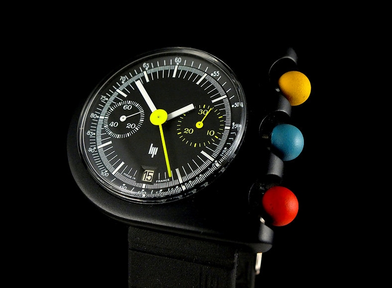 Poussoir Vintage Noir Pour Montre LIP Tallon Chronographe - Couronne De Remontoir, Occasion, Pièce De Rechange Authentique