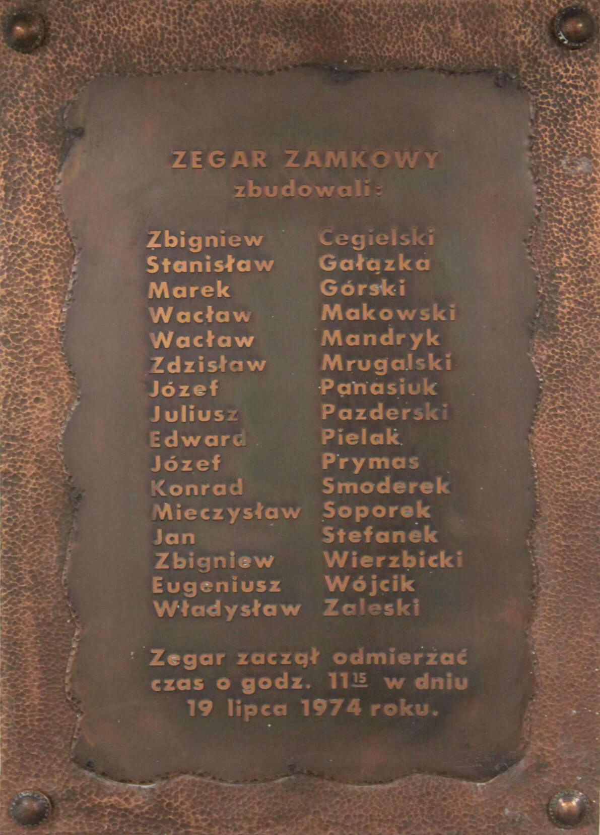 Twórcy zegara na Zamku Królewskim w Warszawie