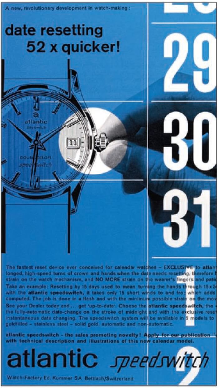 1960 - Szybka korekta wskazań kalendarza za pomocą koronki