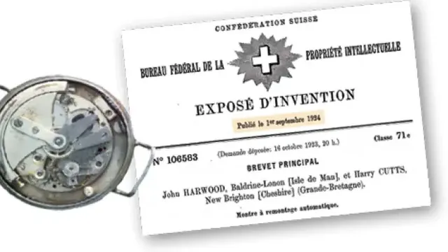 1924 - Automatyczny naciąg sprężyny z wahnikiem odbojowym