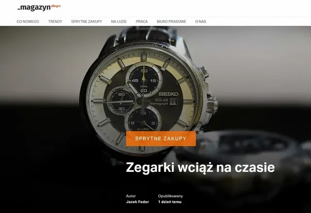 Magazyn Allegro: „Zegarki wciąż na czasie” - z udziałem członków redakcji Zegarki i Pasja