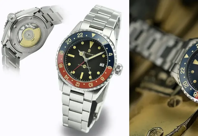 Steinhart Ocean 39 vintage GMT Premium blue/red Keramik