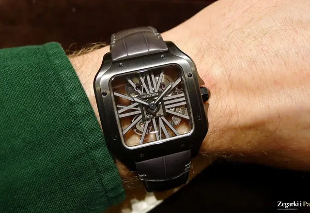 Cartier Santos de Cartier Skeleton ADLC „Noctambule” (SIHH 2019, zdjęcia live)