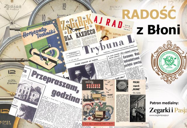 Publikacje prasowe o zegarach z Błonia z czasów ich produkcji