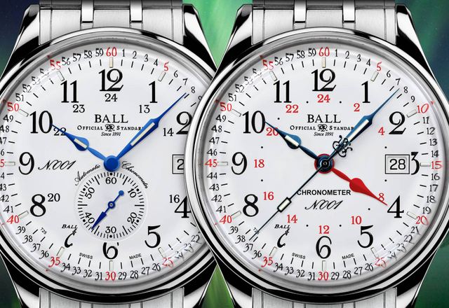 Ball Trainmaster Standard Time i GMT. Klasyczne zegarki z tarczą typu Montgomery